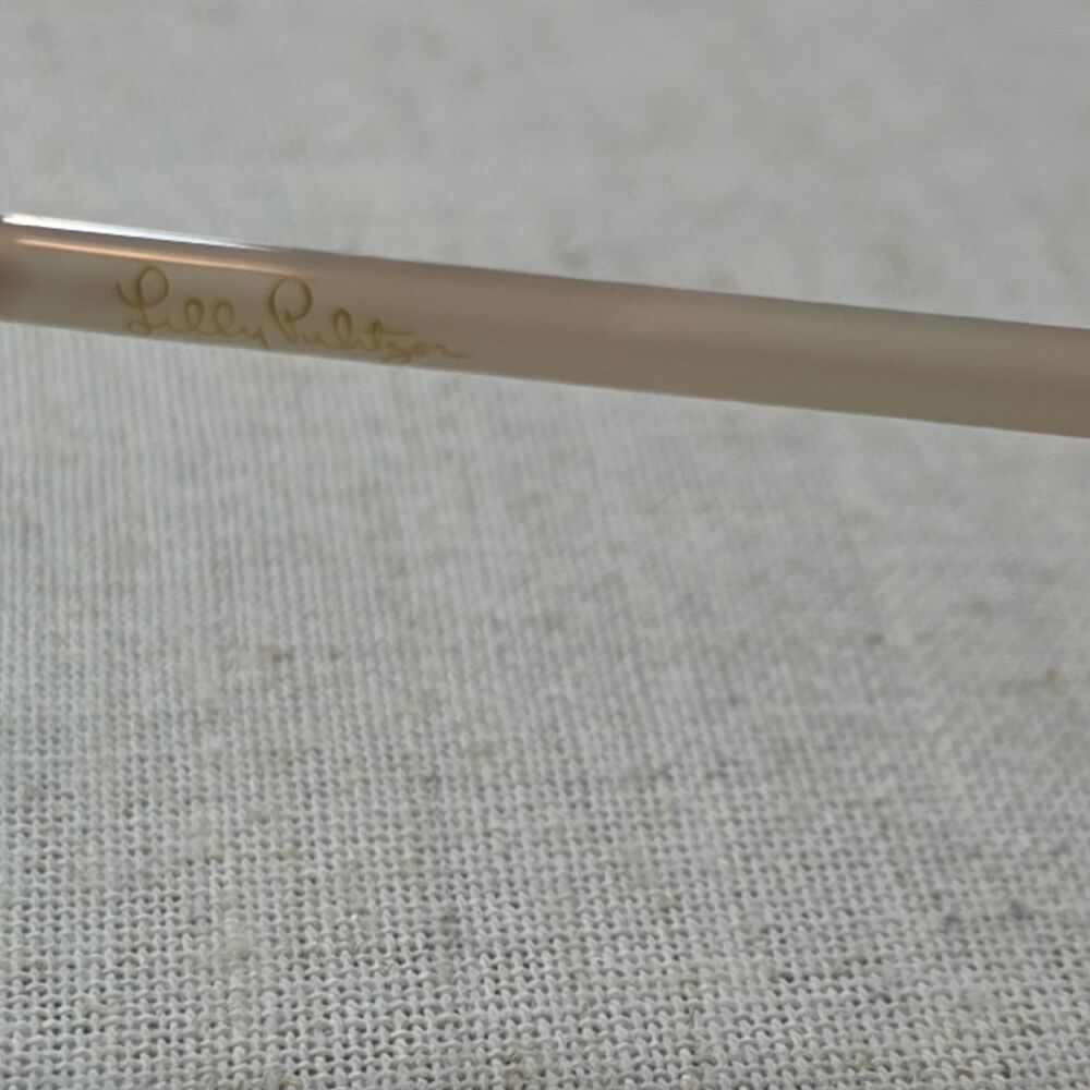 Lilly Pulitzer Catalina Eyeglass Frames Gold Metal Floral Temple Arms Women's - Picture 5 of 10